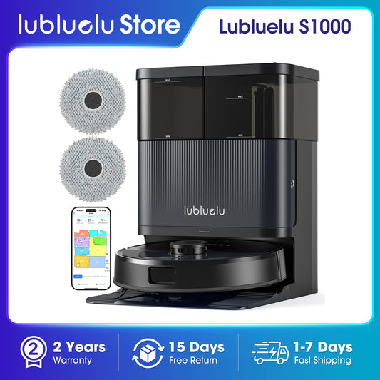 Lubluelu S1000 Robot Vacuum Mop with All-in-One Self-Clean Base - Auto Empty/Wash/Dry Mop Hands-Free 10000Pa 180min Runtime