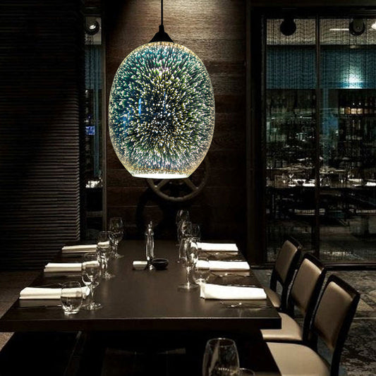 3D Hanging Ceiling Light Glass Pendant Crystal Chandeliers