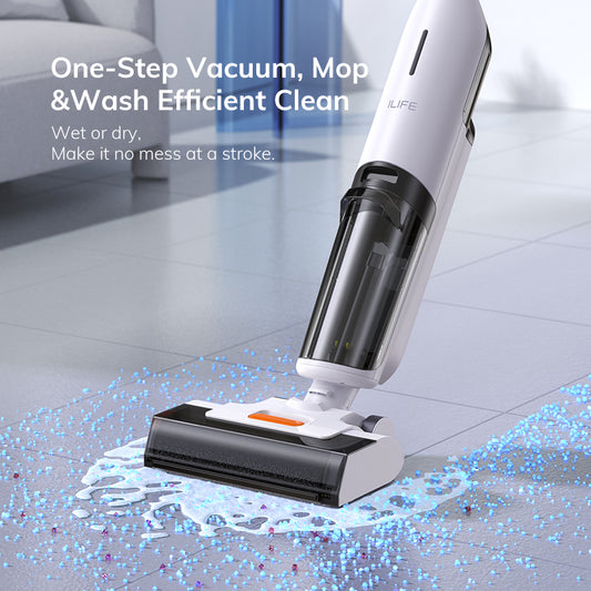 Ilife W90 Cordless Wireless Wet Dry Smart Mop Washing, 5500Pa Suction