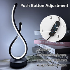 LED Night Table Lamp Modern Spiral Dimmable