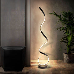 LED Floor Lamp Spiral Strip Black White Aluminium Bedside Lights