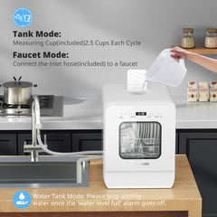 AIRMSEN Countertop Dishwasher, 9 Programs, Space-Saving Ultra-Narrow Design