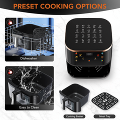 OYAJIA 10L Air Fryer with Easy-View Window, Touch Controls, Nonstick, 7 Function