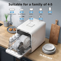 AIRMSEN Countertop Dishwasher, 9 Programs, Space-Saving Ultra-Narrow Design