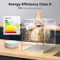 AIRMSEN Countertop Dishwasher, 9 Programs, Space-Saving Ultra-Narrow Design