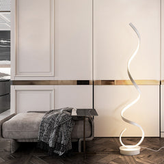 LED Floor Lamp Spiral Strip Black White Aluminium Bedside Lights