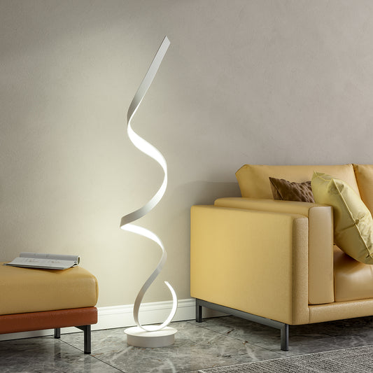 Contemporary LED Spiral Floor Lamp in White Light