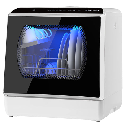 Portable Dishwasher, 6 Wash Programs, Dual Water Supply, Auto Drying