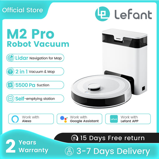 Lefant M2 Pro LDS Robot Vacuum and Mop Combo, 6000Pa Suction