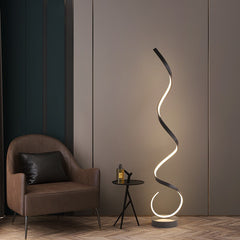 LED Floor Lamp Spiral Strip Black White Aluminium Bedside Lights