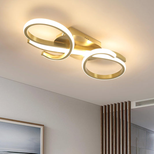 Modern Ceiling Light, 36W Golden Chandelier Ceiling Light, 3000K Warm White Light