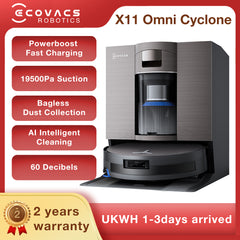 ECOVACS Sweeping Robotic Vacuum Cleaner With Mopping Bagless DEEBOT X11 Omni Cyclone 19.500 Pa AI Stain Detection