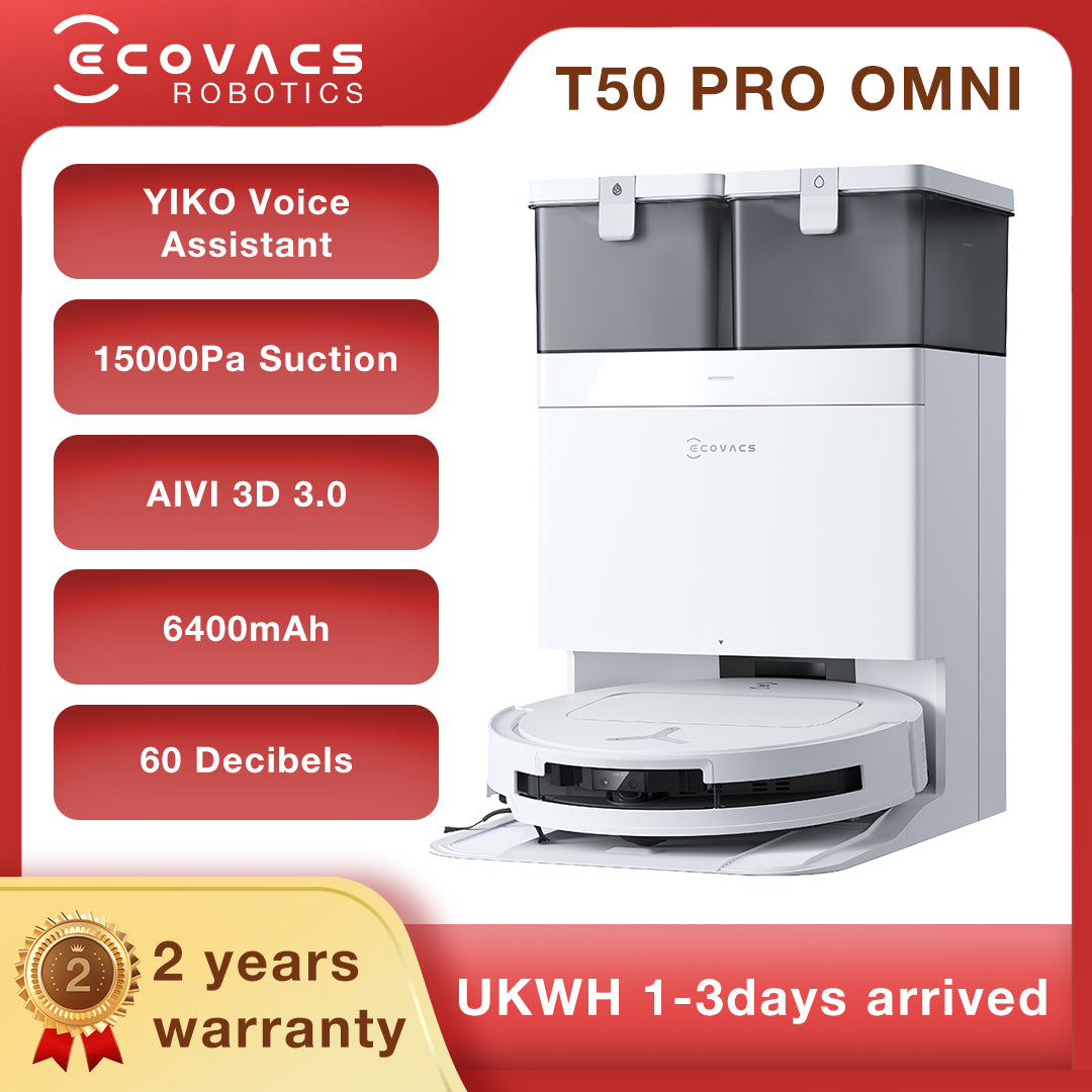 ECOVACS DEEBOT T50 PRO OMNI 10-in-1 Sweeping Robotic Vacuum Cleaner Robot And Mop Washing 15000 Pa Cordless Smart Home Appliance