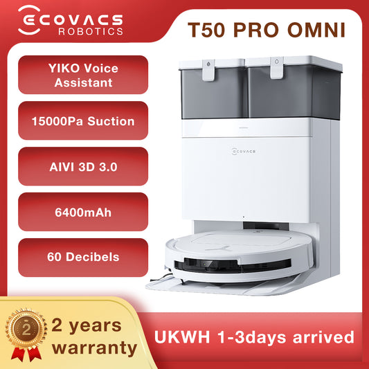 ECOVACS DEEBOT T50 PRO OMNI 10-in-1 Sweeping Robotic Vacuum Cleaner Robot And Mop Washing 15000 Pa Cordless Smart Home Appliance