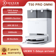 ECOVACS DEEBOT T50 PRO OMNI 10-in-1 Sweeping Robotic Vacuum Cleaner Robot And Mop Washing 15000 Pa Cordless Smart Home Appliance