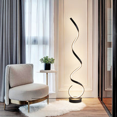 LED Floor Lamp Spiral Strip Black White Aluminium Bedside Lights