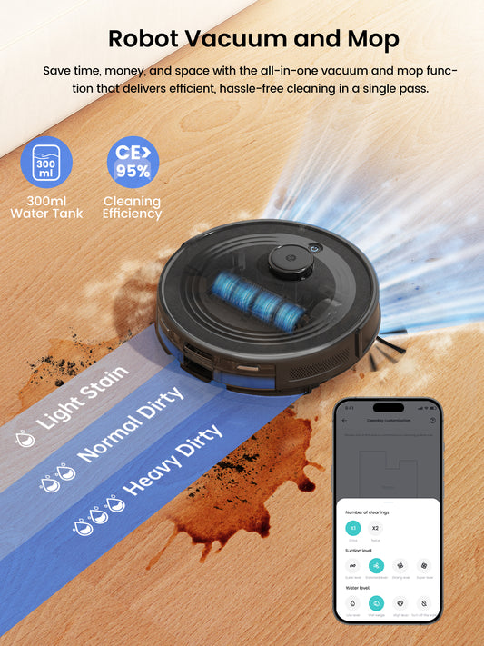 Lefant M2 Pro LDS Robot Vacuum and Mop Combo, 6000Pa Suction