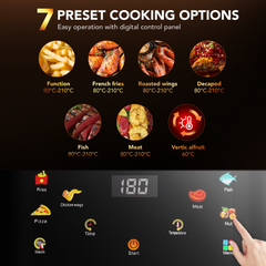 OYAJIA 10L Air Fryer with Easy-View Window, Touch Controls, Nonstick, 7 Function