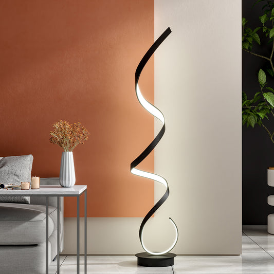 Contemporary LED Spiral Floor Lamp in White Light