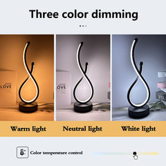 LED Night Table Lamp Modern Spiral Dimmable