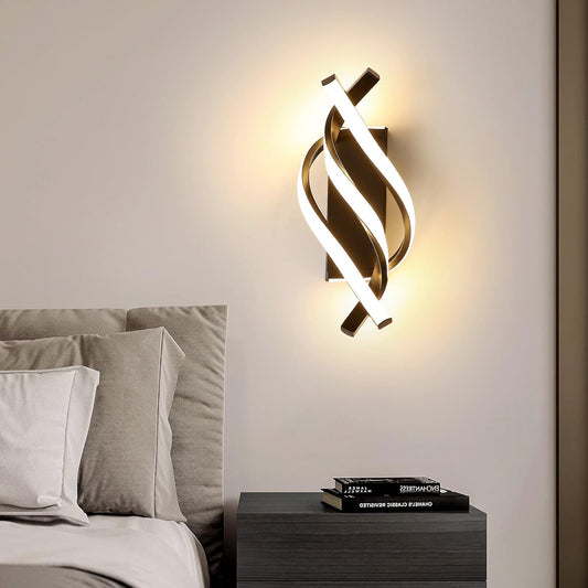 Interior LED Wall Light, 22W 2500LM Nero Minimalist Bianco Caldo 3500K Wall Lamp