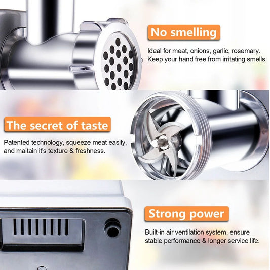 Stainless Electric Meat Grinder 1000W Multifunctional