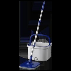 Hands Free Washing Mop with Bucket 360 Spin Rotating Round Flat Mop Set With 4Pcs Cloth
