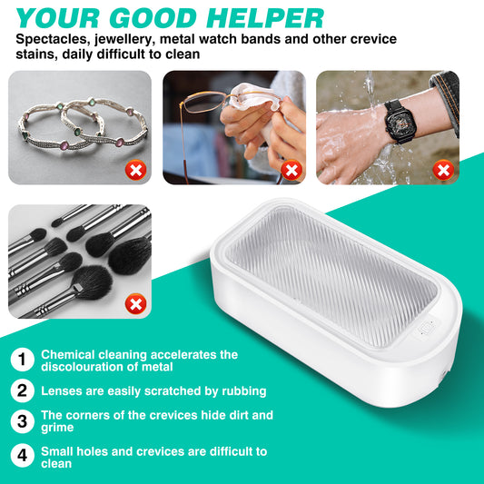Ultrasonic Cleaner, 650ml 48000Hz Portable Household Cleaning Machine