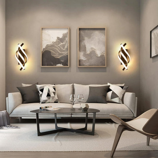 Interior LED Wall Light, 22W 2500LM Nero Minimalist Bianco Caldo 3500K Wall Lamp
